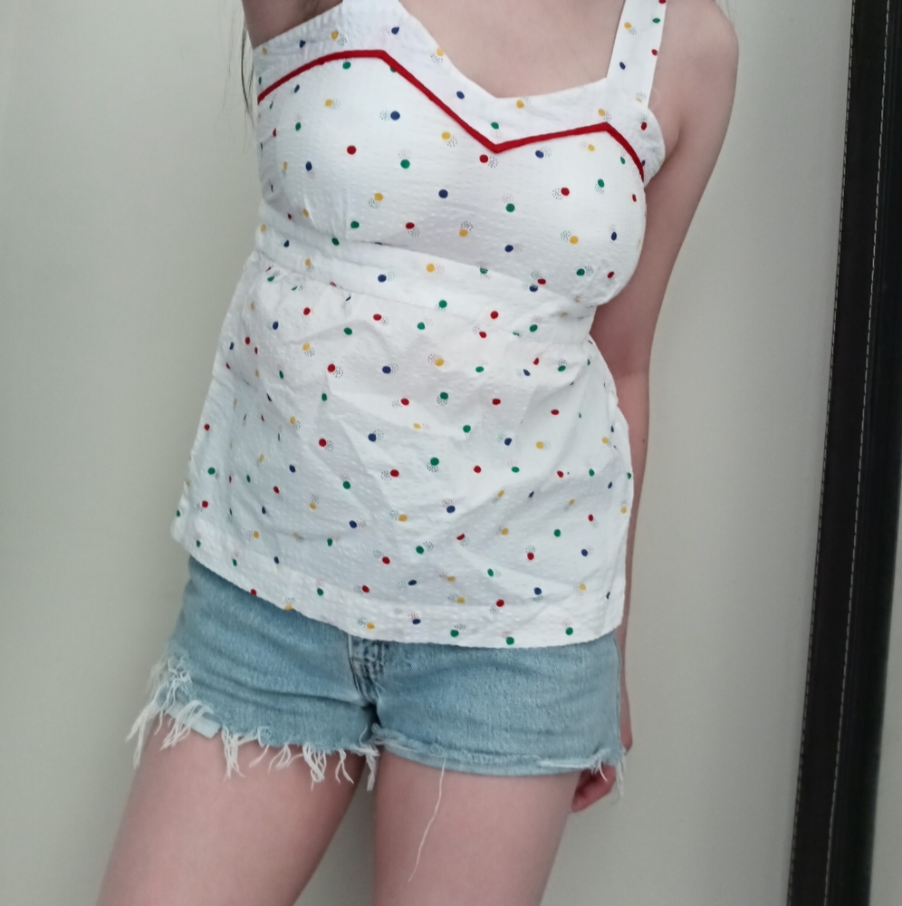 NWOT 🇫🇷 APC Madras White Polka Dot Camisole